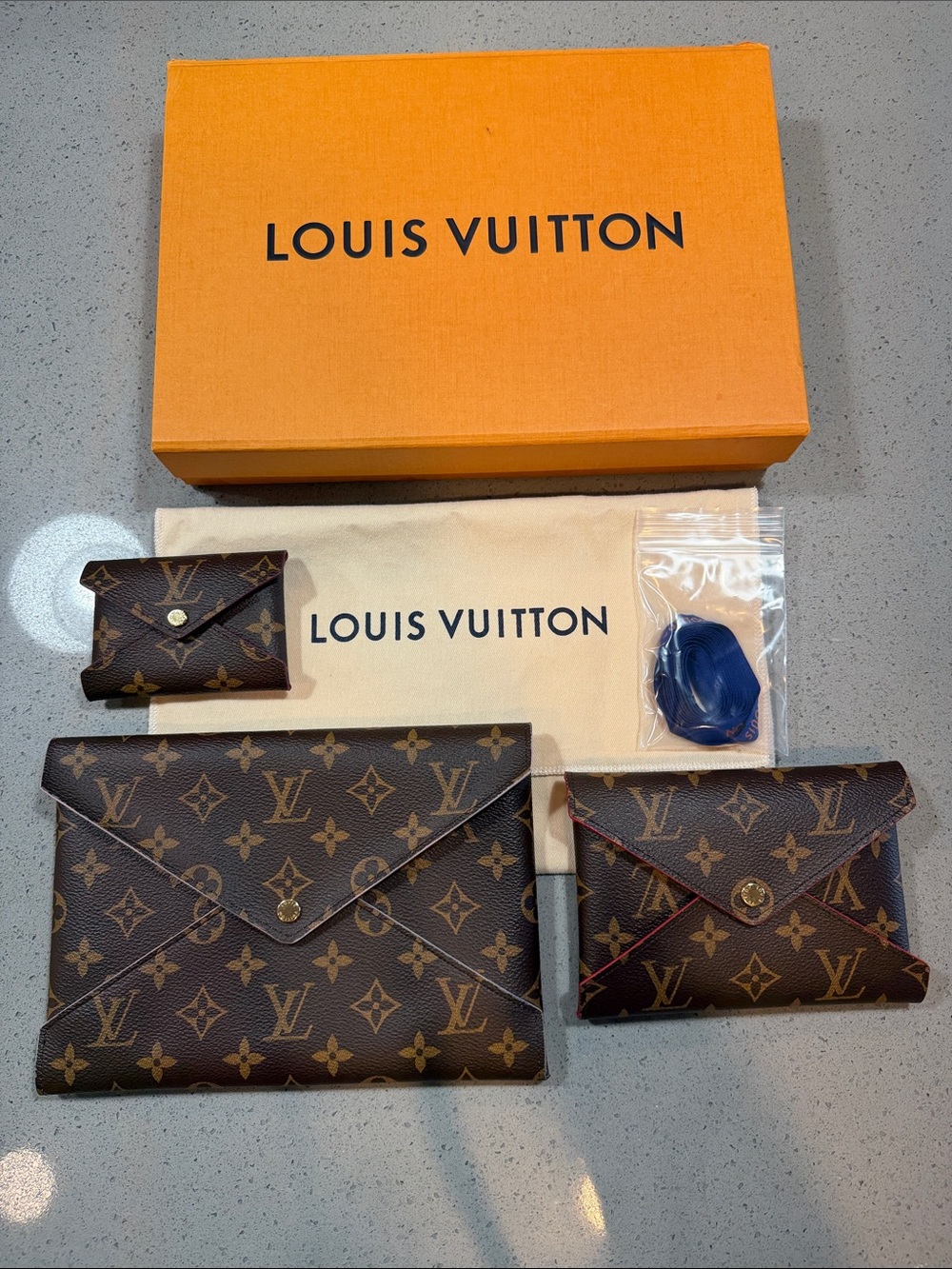 Louis Vuitton Monogram Envelope Pouch Trio - Brown & Tan